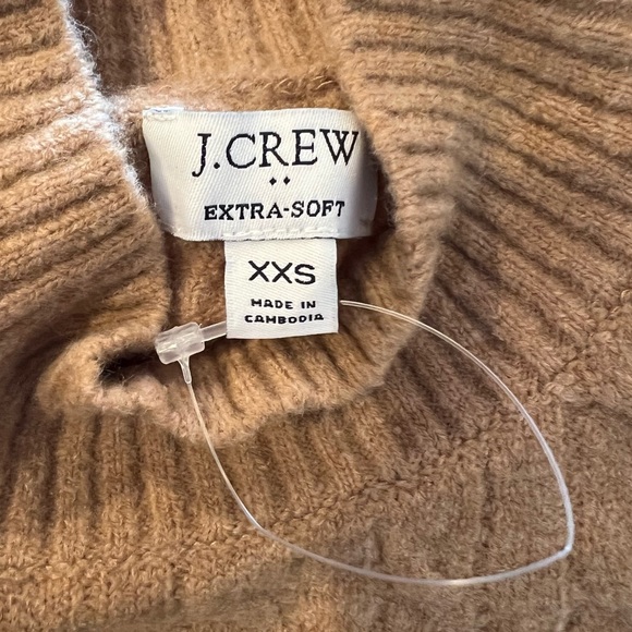 J. Crew Factory Cable Knit Mockneck Sweater Extra Soft Yarn Heather Acorn (XXS) - Picture 10 of 12